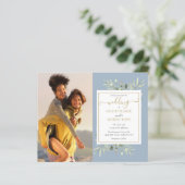 Budget Greeneryスクリプトフォト結婚式招待状 (スタンド正面)