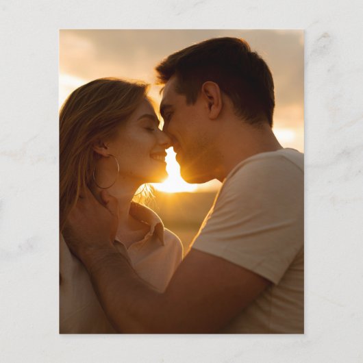 Budget Greeneryフローラ結婚の写真招待状 (裏面)