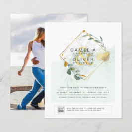 BUDGET Greenery写真結婚式招待状QRコード