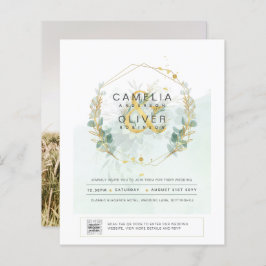 BUDGET Greenery写真結婚式招待状QRコード