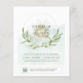 BUDGET Greenery写真結婚式招待状QRコードF (正面)