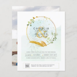 BUDGET Greenery写真結婚式招待状QRコードF