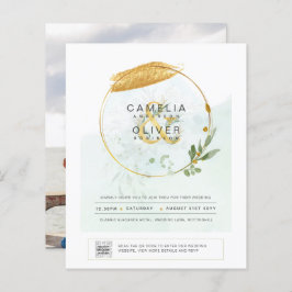 BUDGET Greenery写真結婚式招待状QRコードF