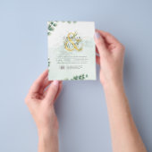 BUDGET Greenery写真結婚式招待状QRコードF チラシ (手)