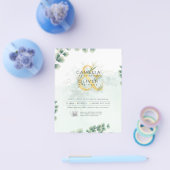 BUDGET Greenery写真結婚式招待状QRコードF チラシ (シングル)