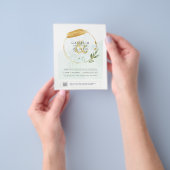 BUDGET Greenery写真結婚式招待状QRコードF チラシ (手)
