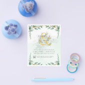 BUDGET Greenery写真結婚式招待状QRコードF チラシ (シングル)