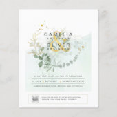 BUDGET Greenery写真結婚式招待状QRコードF チラシ (正面)