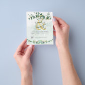 BUDGET Greenery写真結婚式招待状QRコードF チラシ (手)