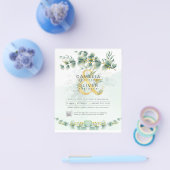 BUDGET Greenery写真結婚式招待状QRコードF チラシ (シングル)