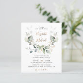 Budget Greenery写真QRコード結婚式招待状 (スタンド正面)