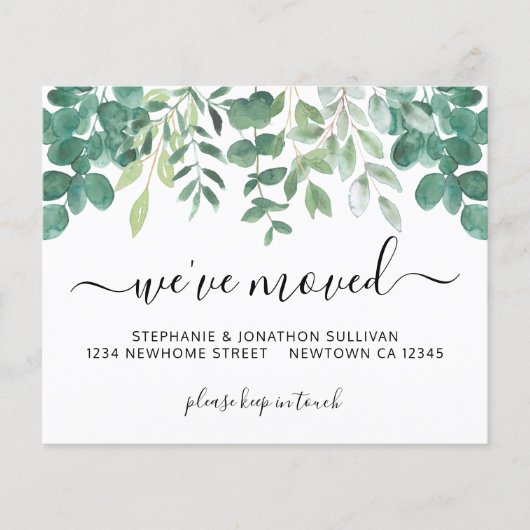 Budget Greenery引っ越しました発表カード (正面)