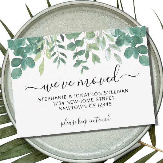 Budget Greenery引っ越しました発表 ノートカード