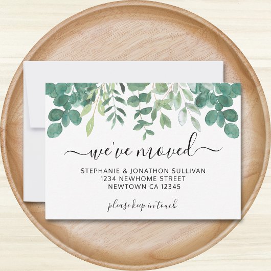 Budget Greenery引っ越しました発表 ノートカード