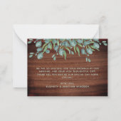 Budget Greenery素朴's結婚 Thank You ノートカード (裏面)