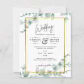 BUDGET Greenery結婚式招待状QRコードRSVP (正面)