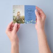 BUDGET Greenery葉フォトオーバーレイ結婚のQR チラシ (手)