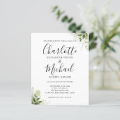 Budget Greenery葉Script Photo Wedding招待 (スタンド正面)