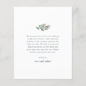 Budget Greenery Archフォトクリスマエレガントスカード (裏面)