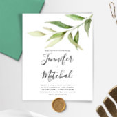 BUDGET Greenery Floral Minimal Wedding Invitation