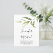 BUDGET Greenery Floral Minimal Wedding Invitation (スタンド正面)