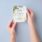BUDGET Greenery Gold Eucalyptus Leaves Wedding チラシ (手)