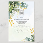 BUDGET Greenery Gold Eucalyptus Leaves Wedding チラシ (裏面)
