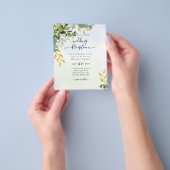 BUDGET Greenery Gold Eucalyptus Leaves Wedding チラシ (手)