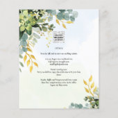 BUDGET Greenery Gold Eucalyptus Leaves Wedding チラシ (裏面)
