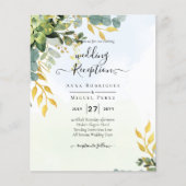 BUDGET Greenery Gold Eucalyptus Leaves Wedding チラシ (正面)