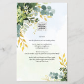 BUDGET Greenery Gold Eucalyptus Leaves Wedding チラシ (裏面)