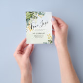BUDGET Greenery Gold Eucalyptus Leaves Wedding チラシ (手)