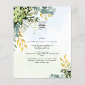 BUDGET Greenery Gold Eucalyptus Leaves Wedding チラシ (裏面)