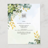 BUDGET Greenery Gold Eucalyptus Leaves Wedding チラシ (裏面)