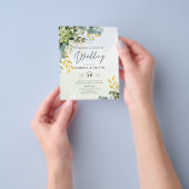 BUDGET Greenery Gold Eucalyptus Leaves Wedding チラシ (手)