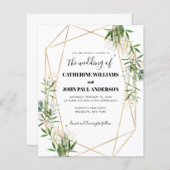 Budget Greenery Leaf Folids モダン金ゴールド結婚 (正面/裏面)