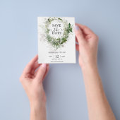 Budget Greenery Photo Save The Date Flyer チラシ (手)