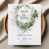 Budget Greenery Photo Save The Date Flyer チラシ