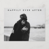 Budget Handレタリング写真結婚のサンキューカード (裏面)