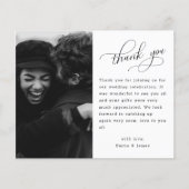 Budget Handレタリング写真結婚のサンキューカード (正面)