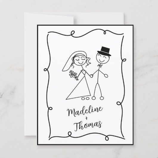 BUDGET Hand Drawn Cute Coule 結婚 Script's (裏面)