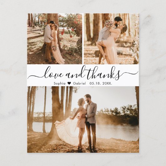 Budget Hand Lettered 結婚's 3 Photo チラシ (正面)