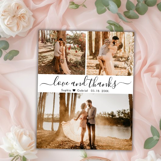 Budget Hand Lettered 結婚's 3 Photo チラシ