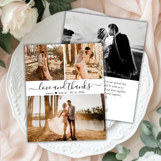 Budget Hand Lettered 結婚's 3 Photo チラシ