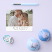 Budget Hand Lettered White日付の写真を保存 チラシ (シングル)