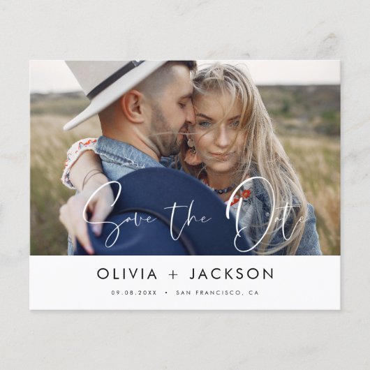 Budget Hand Lettered White日付の写真を保存 チラシ (正面)