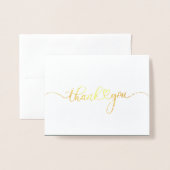 Budget Hand-Lettered's Photo 結婚 Thank You金ゴールド 箔カード (封筒付き正面)