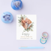 Budget Happy Holidays Christmas Greeneryの写真 チラシ (シングル)