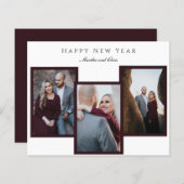 Budget Happy New Yearエレガント Scriptフォトコラージュ (正面/裏面)
