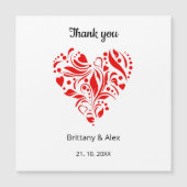 Budget Heart Wedding Thank You Card – Customizable (正面)